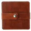 Watson Square PU Leather Coaster: 4 piece Set in Holder