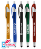 White Barrel Stylus Pen with Colored Trim