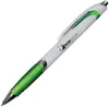 Custom-branded White Retractable Pen with Chrome Accents and Matching Thumb Grip