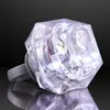 White Princess Cut Huge Diamond LED Rings