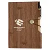 Woodgrain Look Notebook With Sticky Notes And Flags
