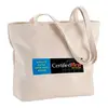 Custom Cotton Canvas Shopper Tote with Zipper - 12oz