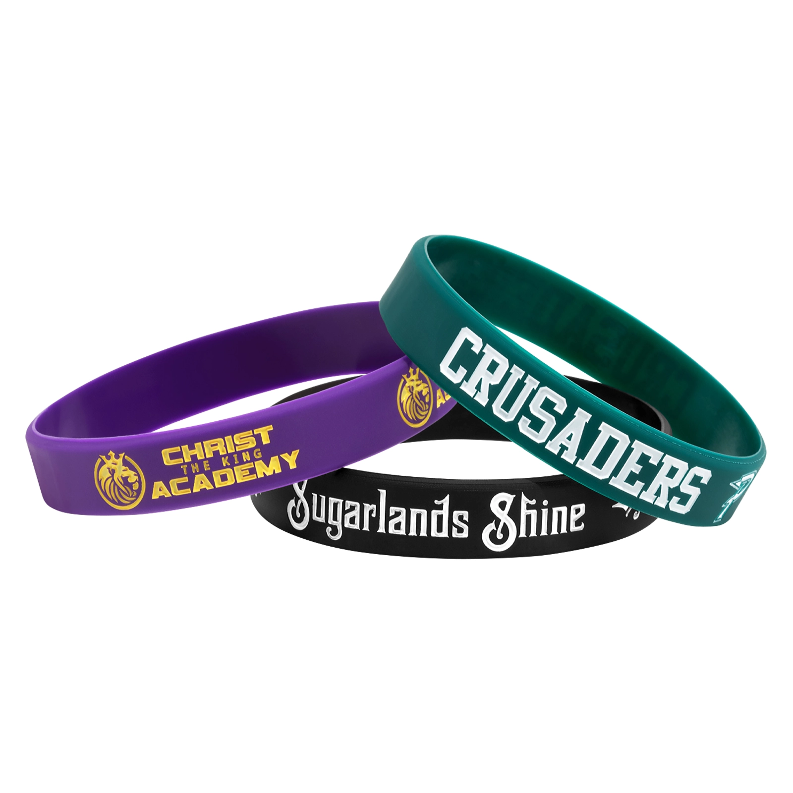 1/2" Debossed Silicone Wristband with Colorfill