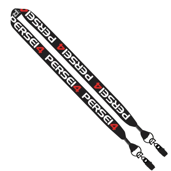 1" Double Ended Dye-Sublimated Lanyard with Metal Crimp & Metal Bulldog Cli