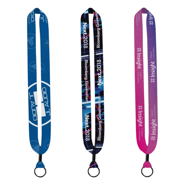 Dye Sublimated Lanyard with Metal Crimp & Metal Bulldog Clip - 1"