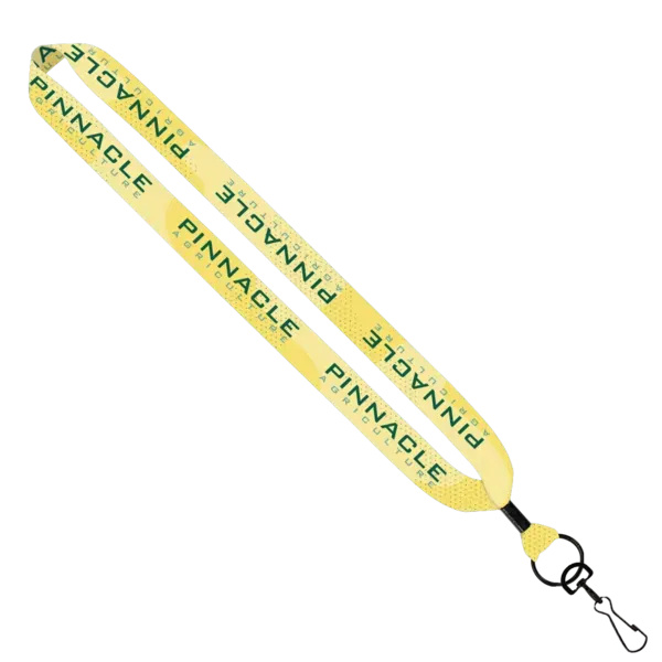 1" Dye Sublimated Lanyard with Metal Crimp & Metal Swivel Snap Hook