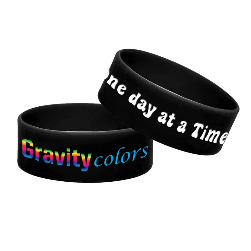 1" ink Injected Silicone Wristband