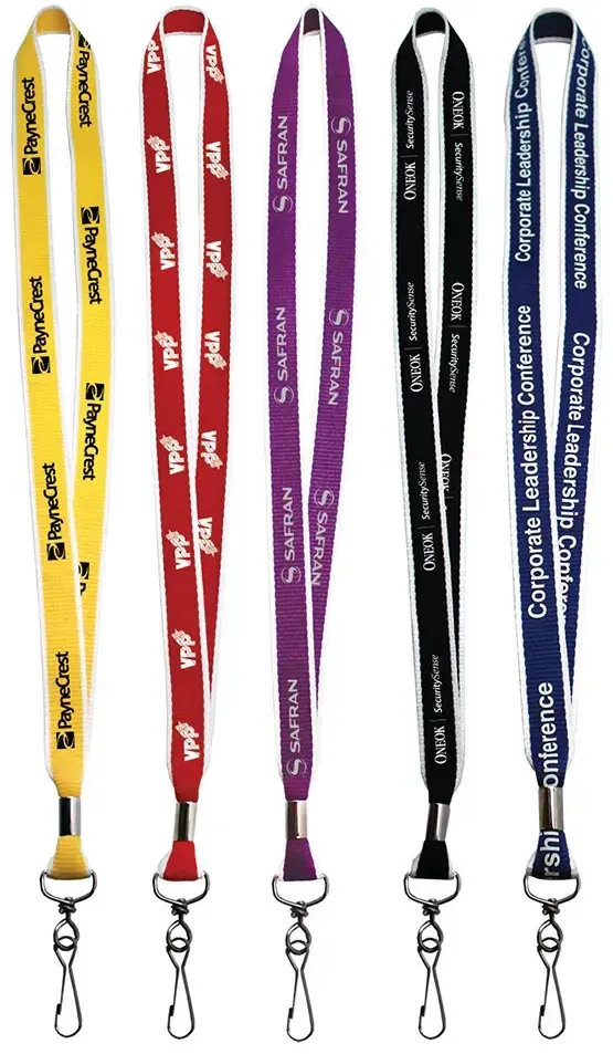 Custom Silk Screen Lanyard - 1" White Border