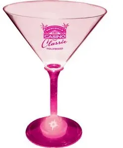 Martini Glass w/ Light Up Contrast Standard Stem - 10 Oz.