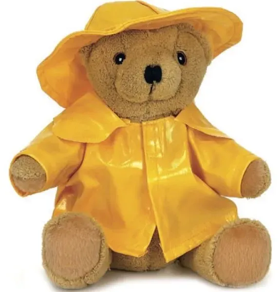 Raincoat Wearing Stuffed Bear - 10"