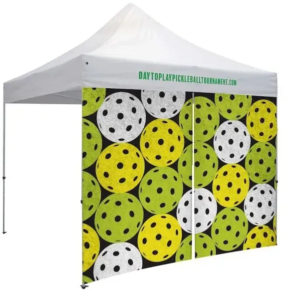 10' Tent Full Wall with Middle Zipper (Dye Sublimated, Single-Sided)