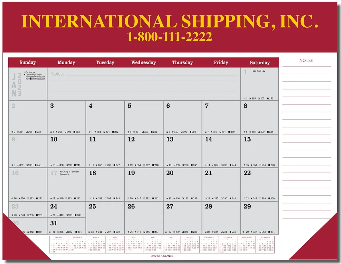 12 Month Calendar Leatherette Planner