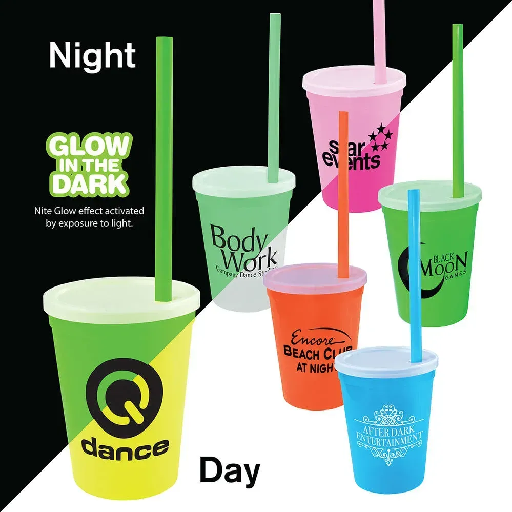 12 oz. Customizable Nite Glow Stadium Cup Set