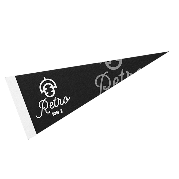 12" x 30" Full Color Felt Pennant - with Strip