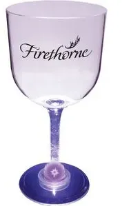 Goblet Glass w/ Light Up Contrast Standard Stem - 14 Oz.