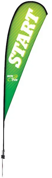 15' Premium Teardrop Sail Sign Kit (Single-Sided with Ground Spike)