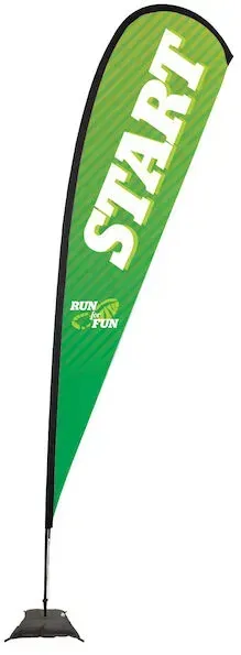 15' Premium Teardrop Sail Sign Kit (Single-Sided with Scissor Base)