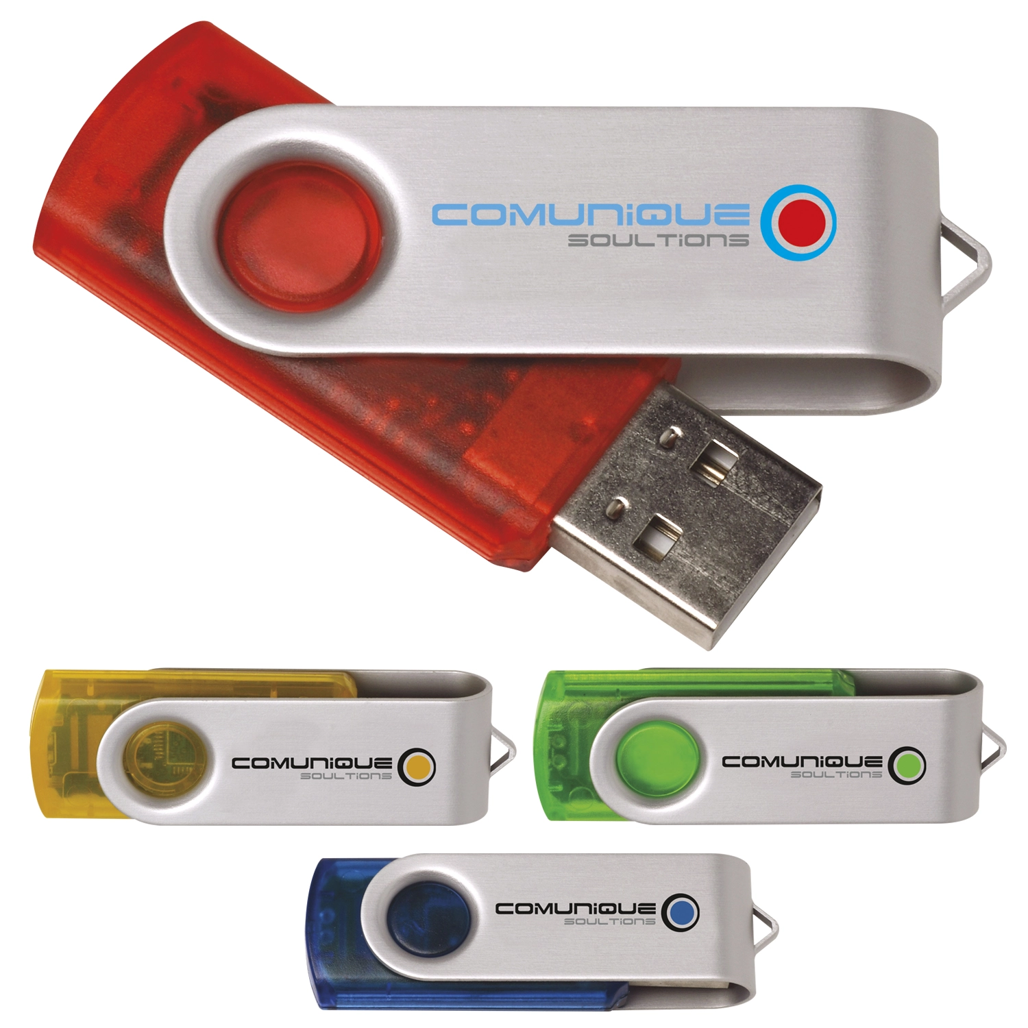 Custom 16 GB Translucent Folding USB 2.0 Flash Drive