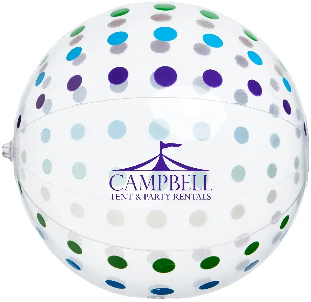 Custom Printed Polka Dot Beach Ball - 16"