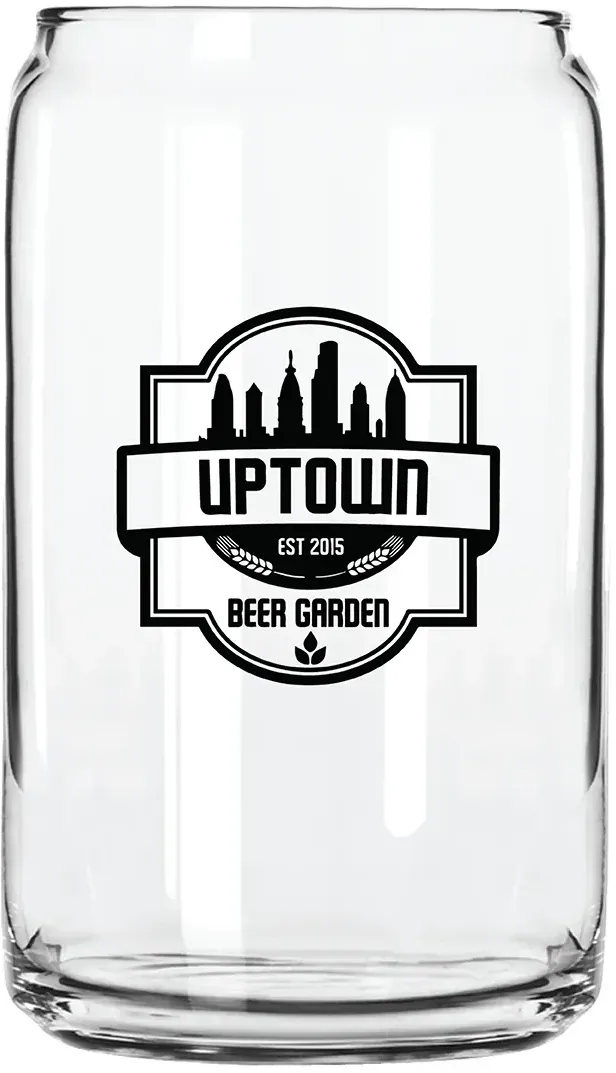 16 oz. Beer Can Glass - Custom USA-Made Clear Drinking Glasses for Promotions & Events