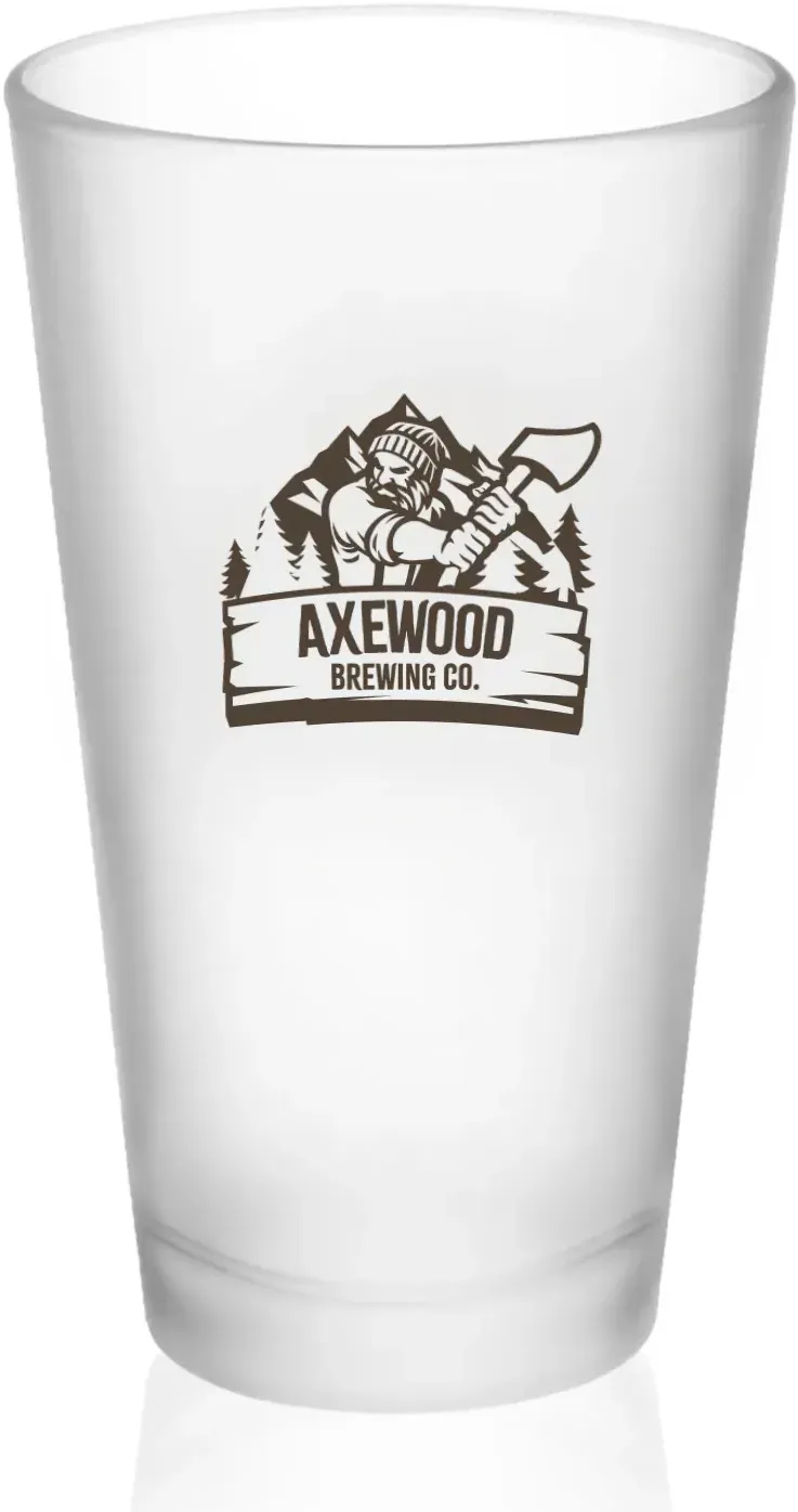 Custom Frosted Pint Glass - 16oz (1 Color)