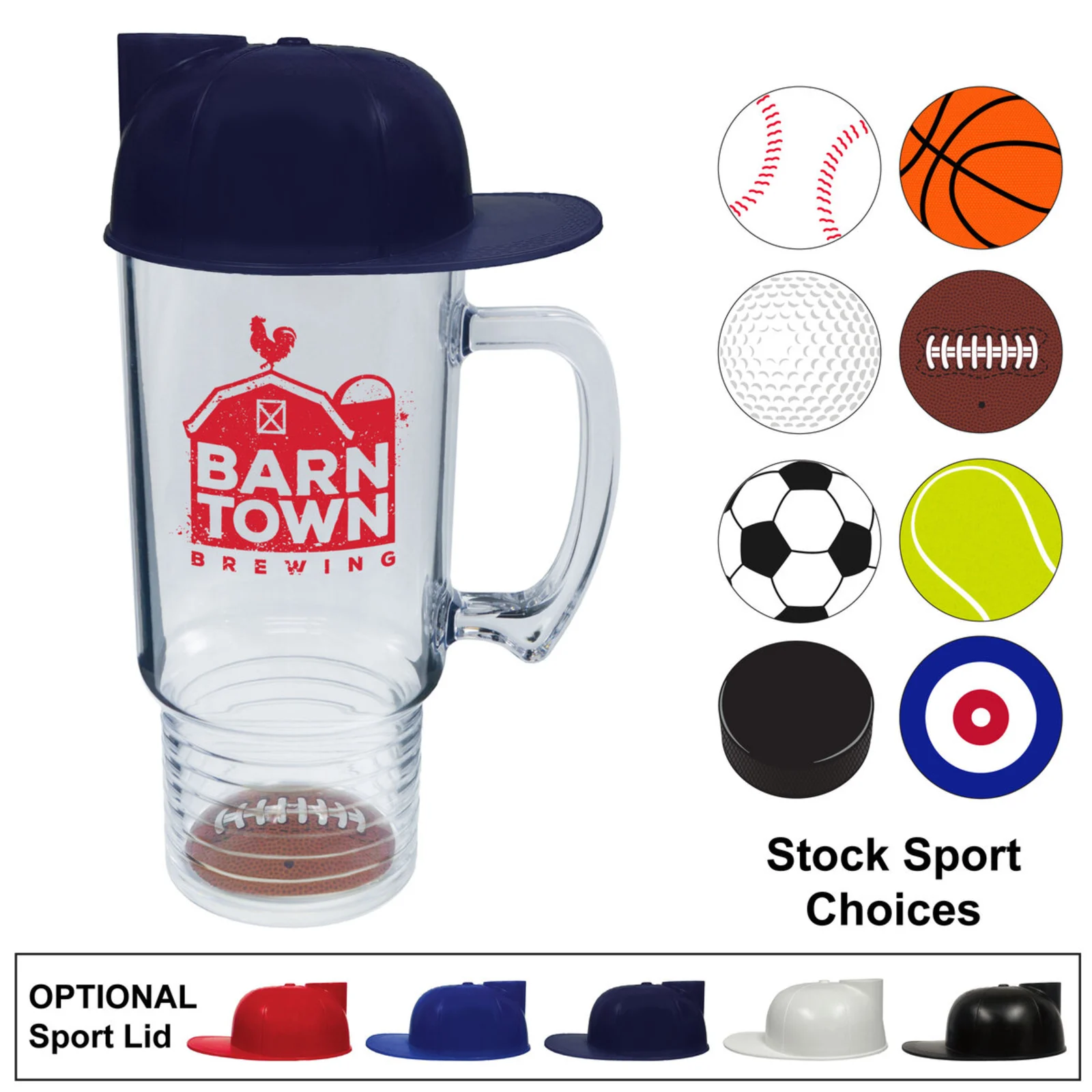 18 oz. Sports Themed Ring Mug