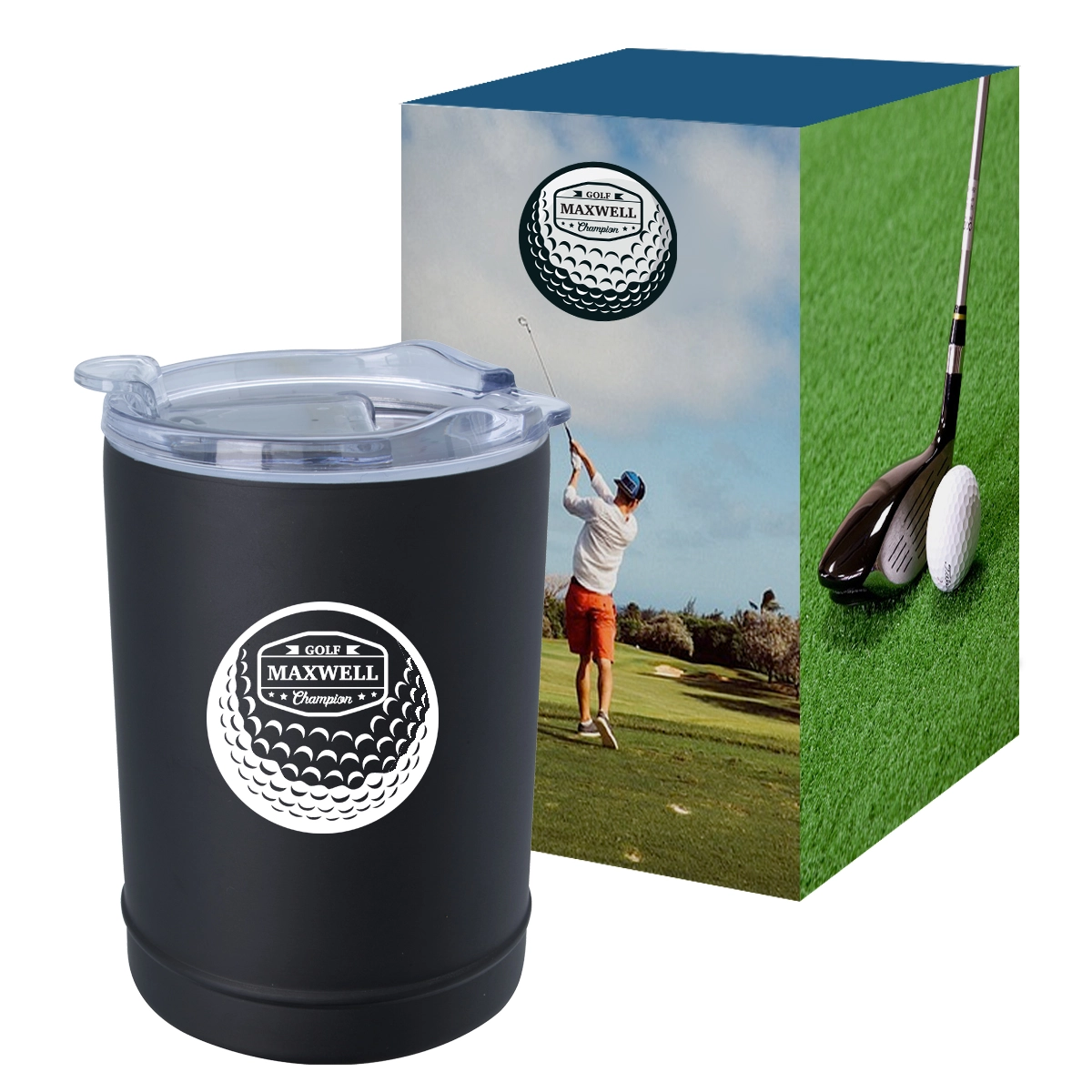 - 2-In-1 Copper Insulated Beverage Holder And Tumbler With Custom Box