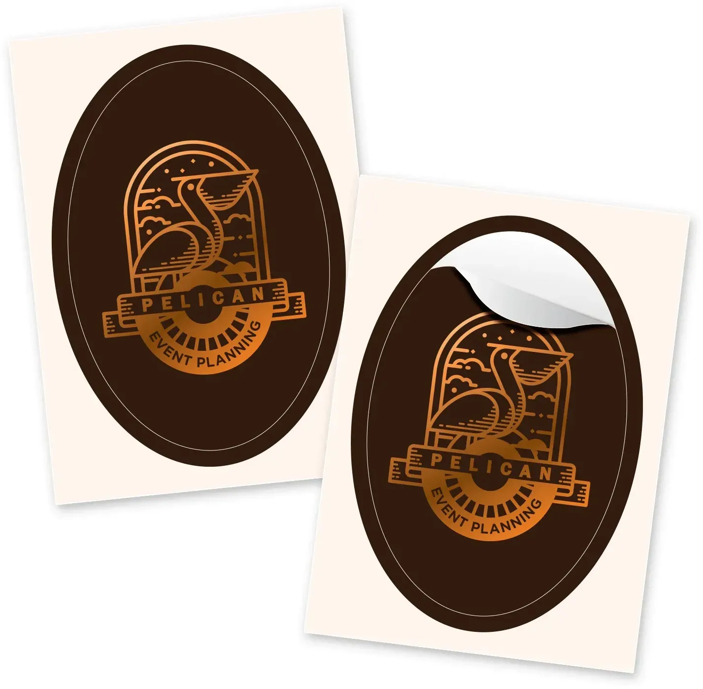 Custom Foil Stickers - Oval (2" x 3")