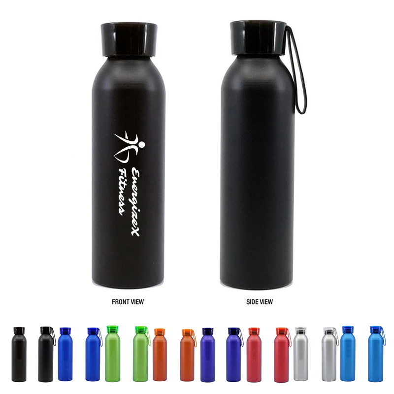 20 oz. Aluminum Bottle with Silicone Carrying Strap