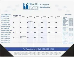 Blue & Black Calendar Desk Pads - 21 3/4" x 17"