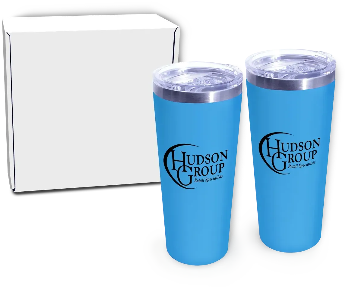 22oz Promotional Memphis Tumbler Set - Insulated Stainless Steel with Slide Lid