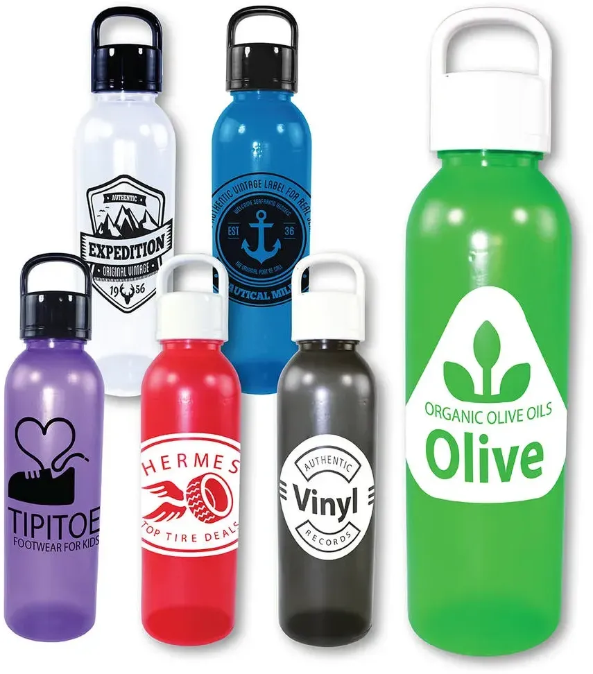 24 oz. BPA-Free Classic Revolve Handle Lid Bottle with Translucent Colors for Business Promotion