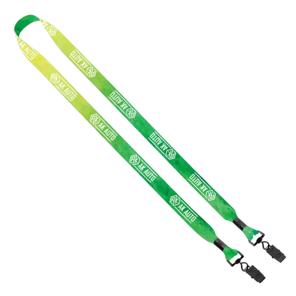 2-Ended Dye-Sublimated Lanyard with Metal Crimp and Metal Bulldog Clip - 3/4"