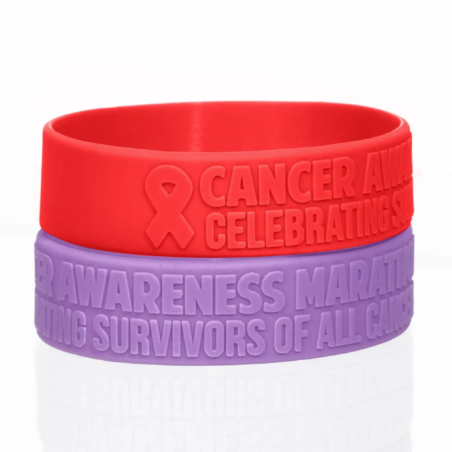 Custom Logo Silicone Wristbands (3/4" Embossed)