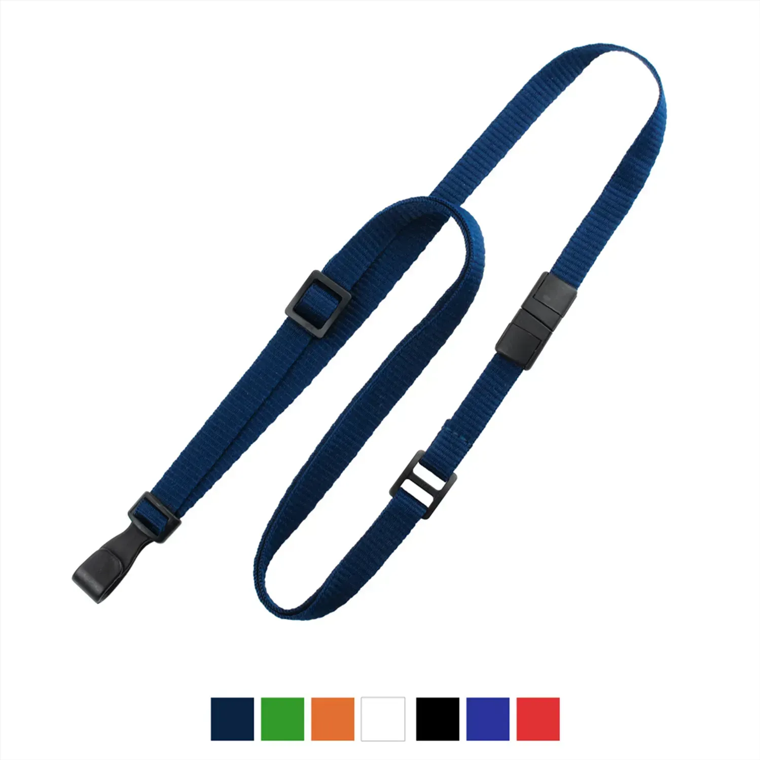 Custom Adjustable Breakaway Lanyard - 3/8" Flat with Slide Adjuster (Quantity: 100)