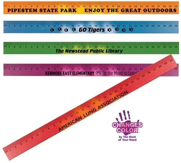 Custom Color Changing 30 Cm Ruler with Logo Print - PPI