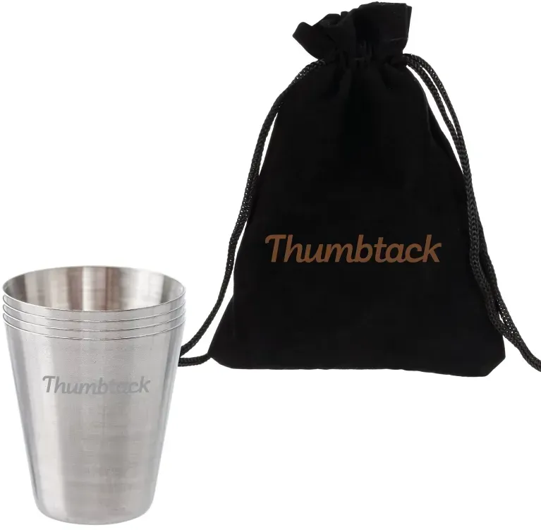 Custom Engraved 4 Pack Stainless Steel Shot Glasses - 1 oz.