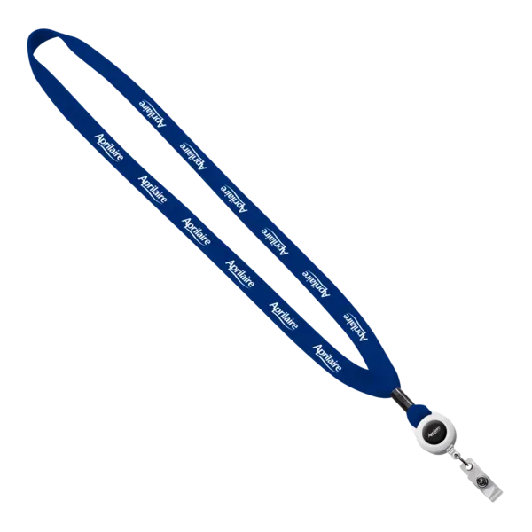 5/8" New Polyester "Shoelace" Lanyard with Retractable Badge Reel