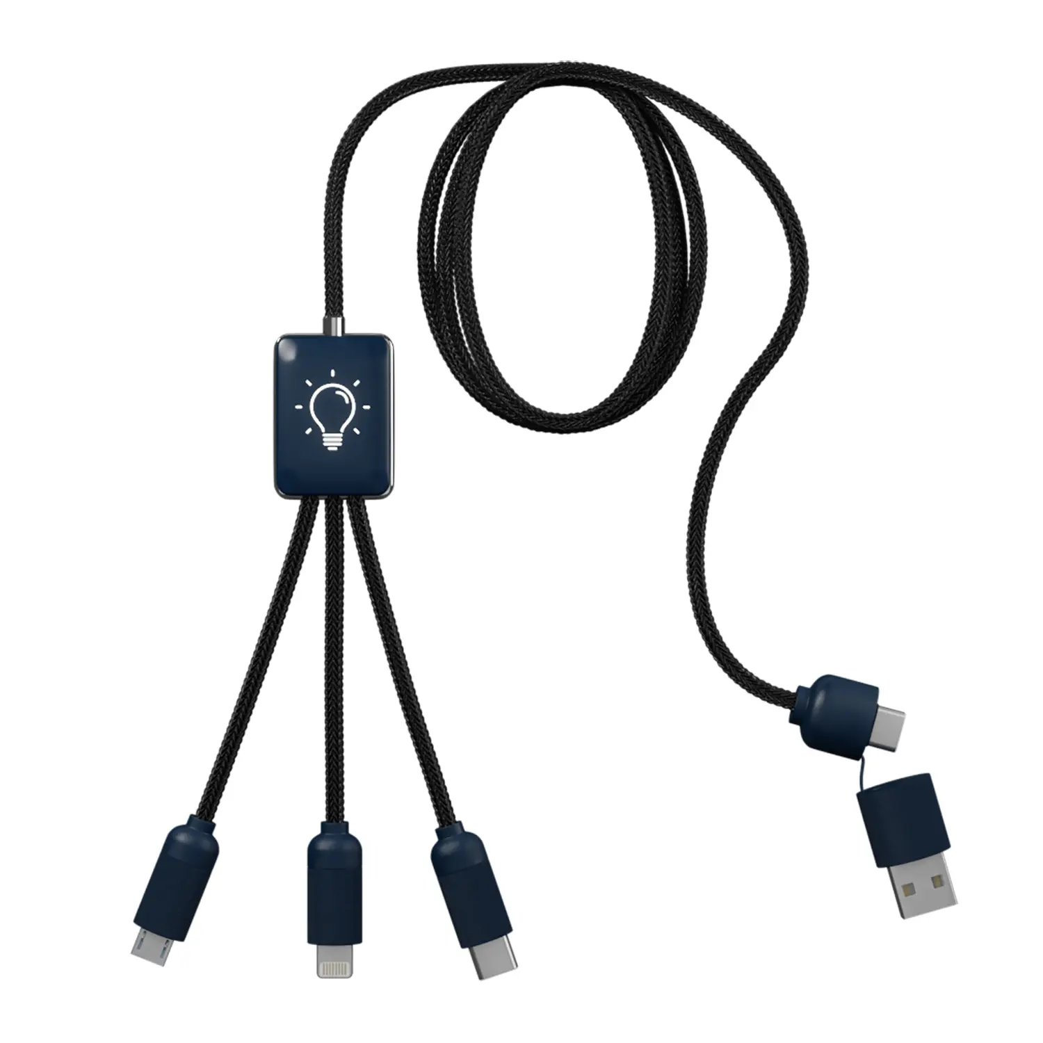 5-in-1 Charging Cable with Light-Up Logo