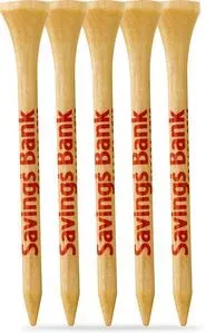 5 Pack of Wood Golf Tees - (2 3/4")