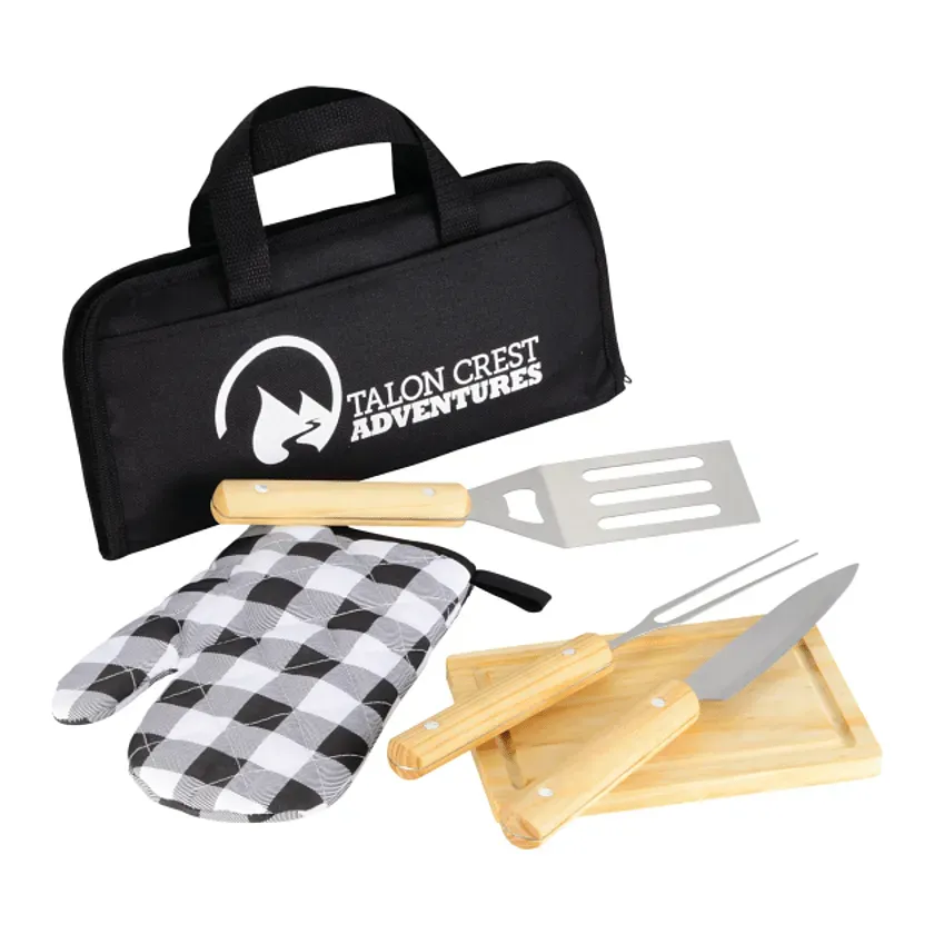 Custom BBQ Set with Carrying Case (5 Piece)