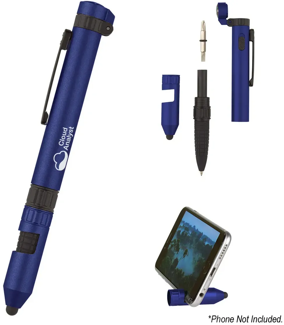 Imprinted 6-In-1 Quest Multi Tool Pen