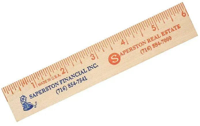 Customizable 6" Wood Logo Ruler for Promotion