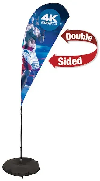 6' Streamline Teardrop Sail Sign Flag Kit (Double-Sided with Three-Legged Scissor Base)