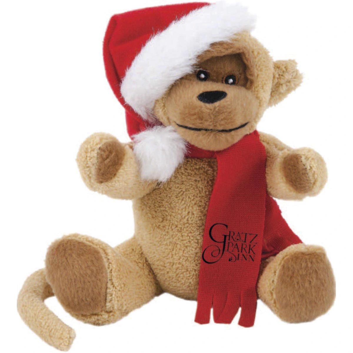 Extra Soft Stuffed Christmas Monkey - 7"