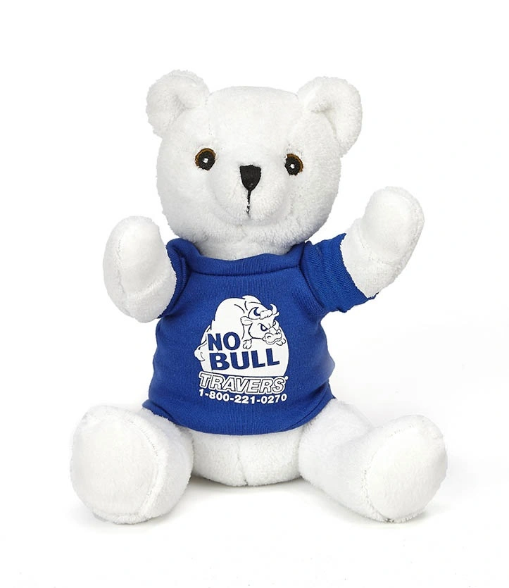 Custom Printed Extra Soft White Bear - 7"