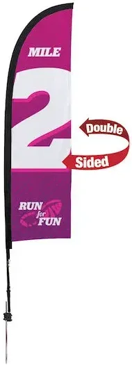 7' Premium Blade Sail Sign Kit (Double-Sided with Ground Spike)