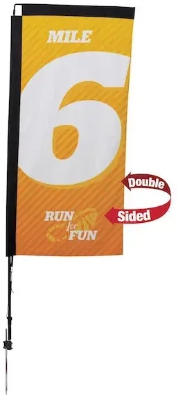 7' Premium Rectangle Sail Sign Kit (Double-Sided with Ground Spike)