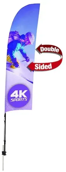 7' Streamline Blade Sail Sign Kit (Double-Sided with Ground Spike)