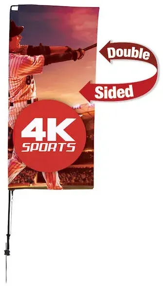 7' Streamline Rectangle Sail Sign Flag Kit (Double-Sided with Ground Spike)